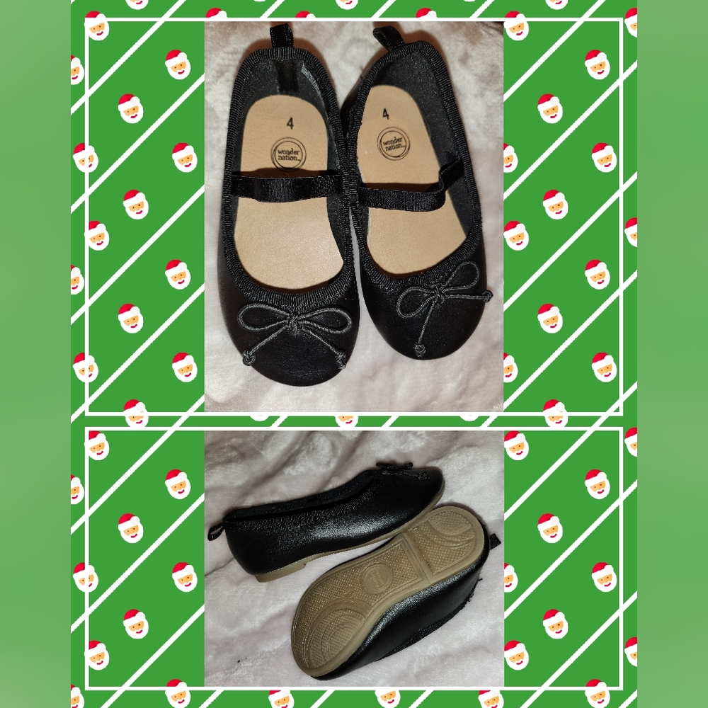 Wonder Nation 4 Infant Baby Dress Shoes Flats Sandals Black $8
